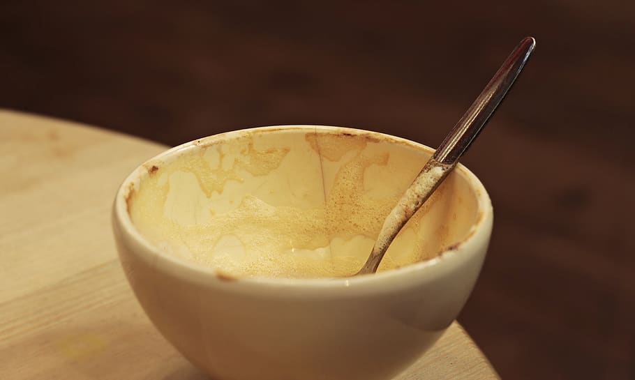 cappuccino, coffee, cafe, empty, empty cup, drink, caffeine HD wallpaper