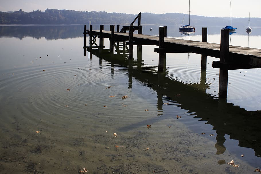 lake, web, boats, mirroring, panorama, simssee, upper bavaria HD wallpaper