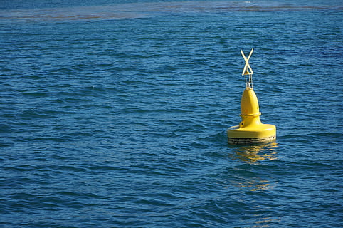 marine, navigation, safety, ocean, buoy, travel, maritime, yellow HD wallpaper