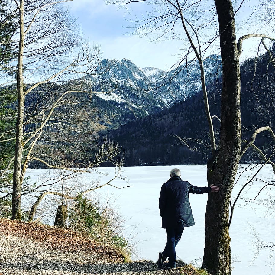 austria, ebensee, langbathseen, lake, serious, soul, man, view HD wallpaper