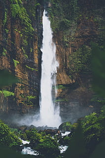 waterfalls during day, nature, river, outdoors, art, painting HD wallpaper