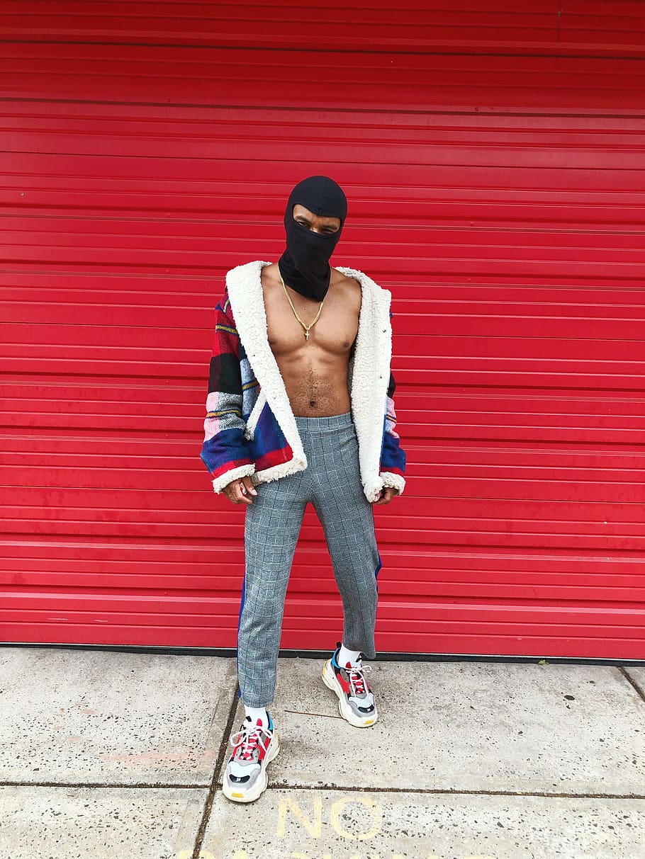 style, street style, mens fashion, red, mask, person, lasaye homme, HD wallpaper