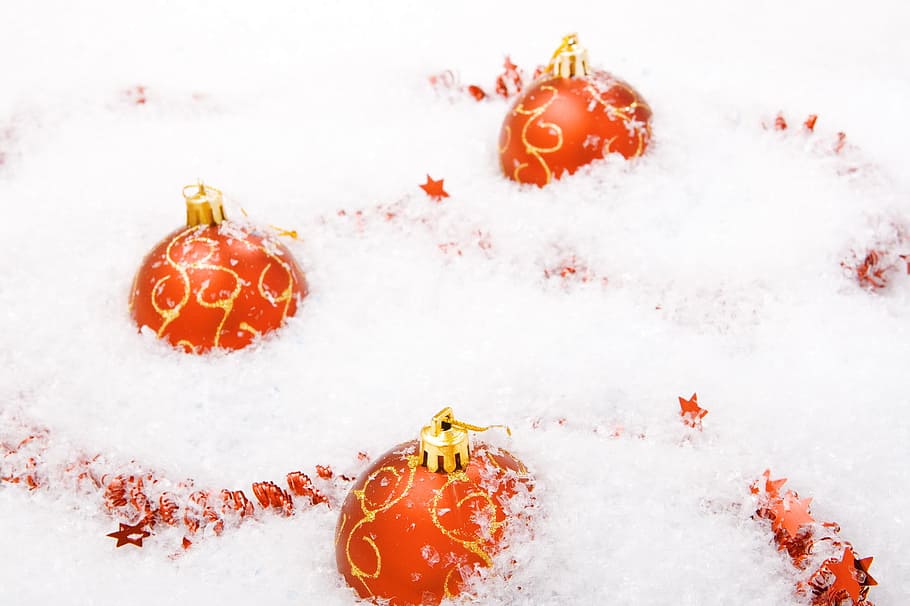 ball, snow, shine, isolated, wallpaper, decoration, fun, white HD wallpaper