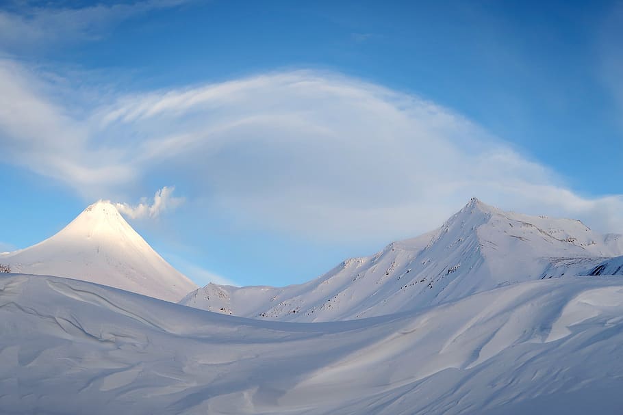 snow, winter, snow cornice, snow wall, wave, mountain, mountain peak HD wallpaper