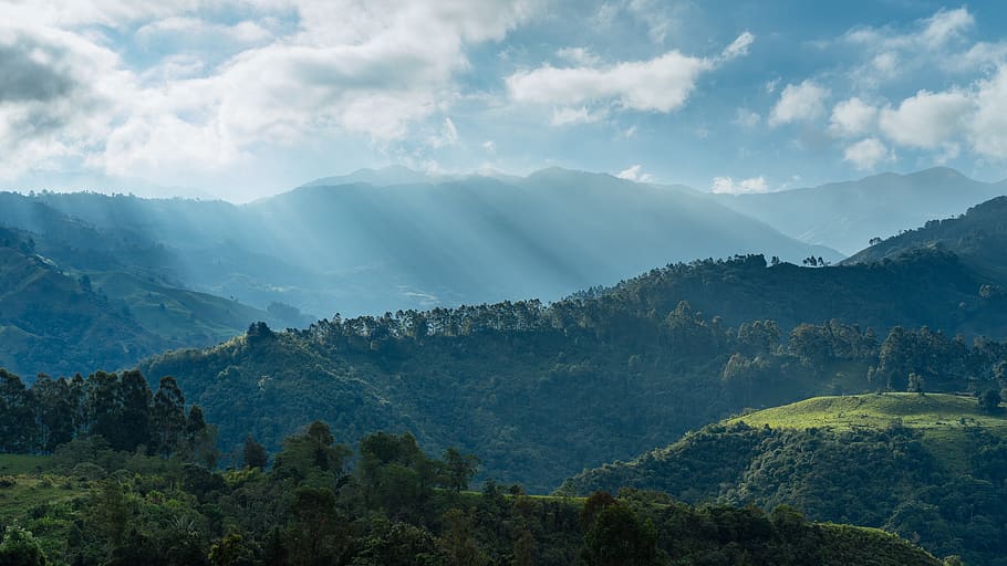 nature, landscape, mountain, clouds, sky, grass, field, travel HD wallpaper