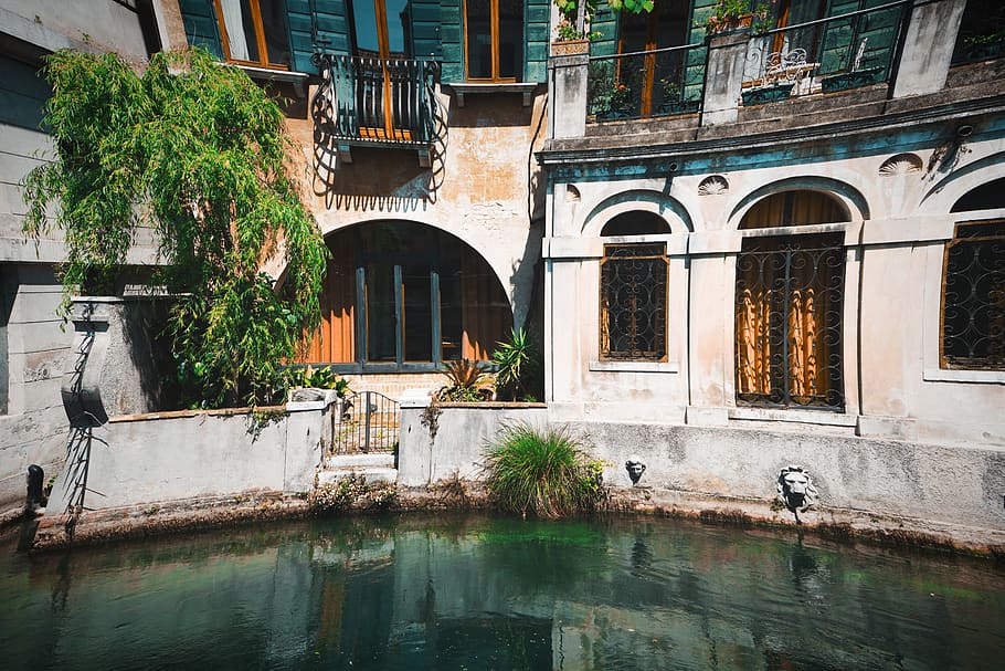 architecture, built structure, building exterior, water, plant HD wallpaper