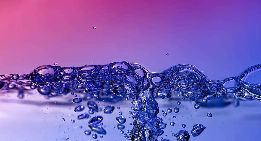 water surface, air bubbles, macro, transparent, macro photography HD wallpaper