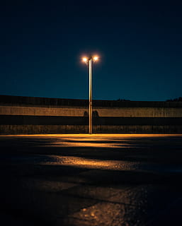 Street Light during Nighttime, evening, lamp post, landscape HD wallpaper