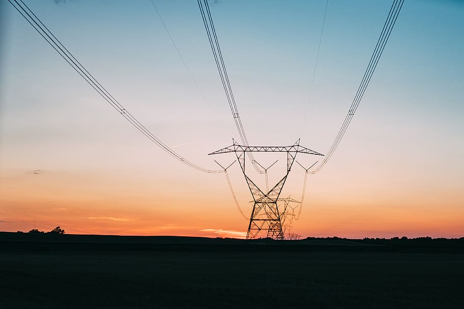 united states, circleville, sky, sunset, electricity, cable HD wallpaper