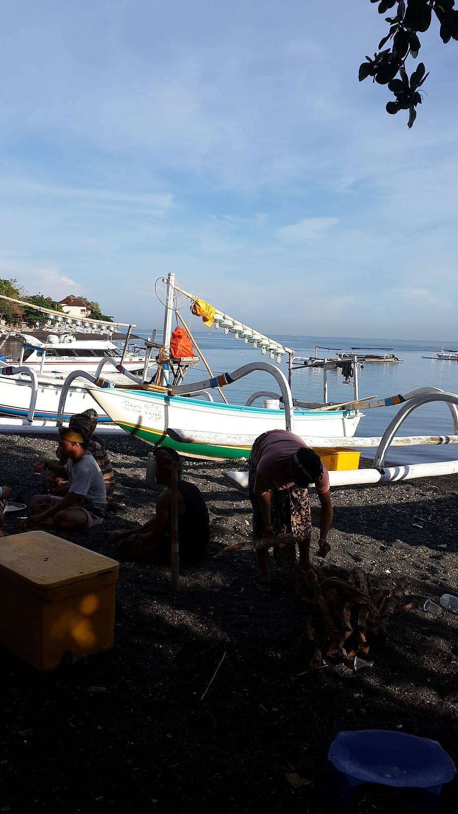 boats, beach, bali, sky, water, transportation, sea, nature HD wallpaper