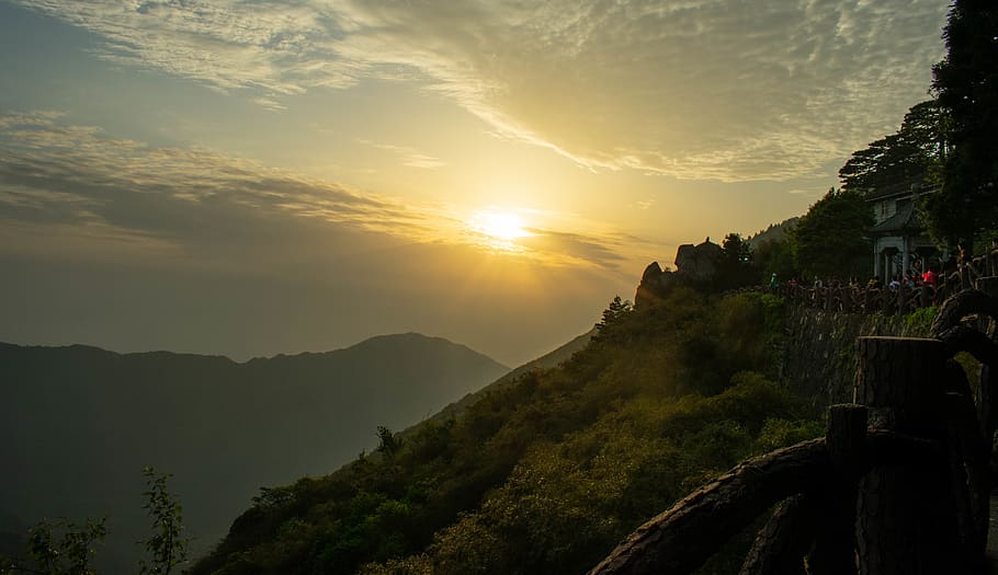 flare, light, nature, outdoors, sunlight, mountain, slope, sunset HD wallpaper