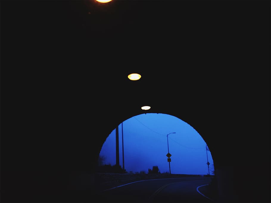 sky, transportation, architecture, no people, moon, night, road HD wallpaper