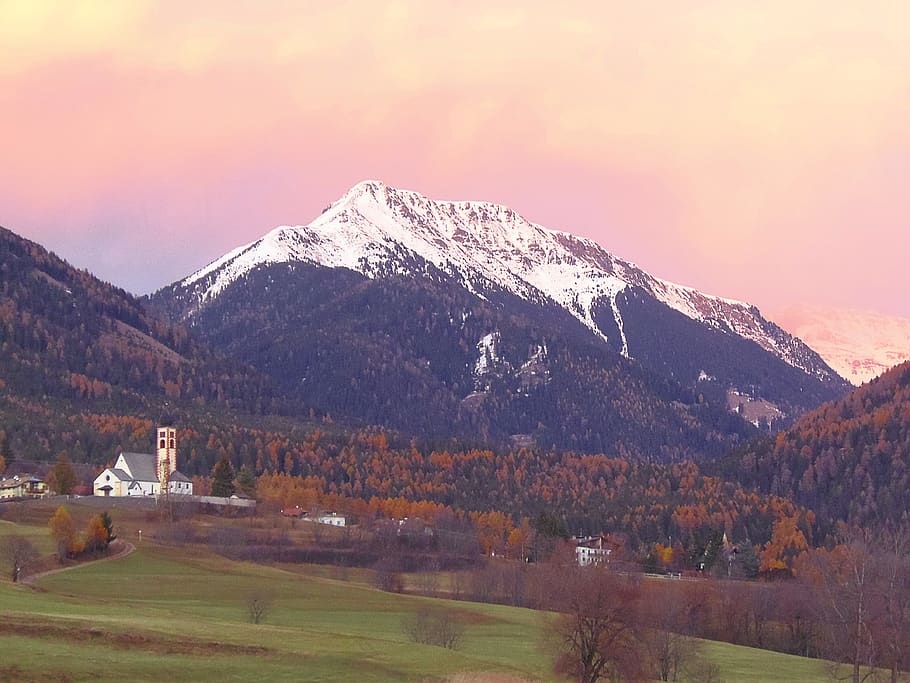 daiano, italy, autumn, carano, mountain, sky, trentino, dolomiti, HD wallpaper