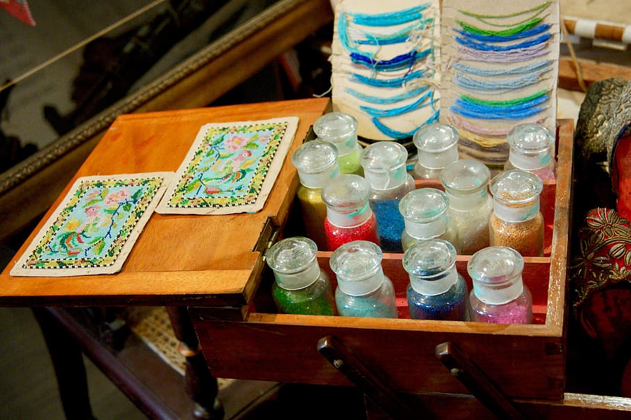 artisan, mosaic, needlepoint, artwork, beed, choice, large group of objects HD wallpaper