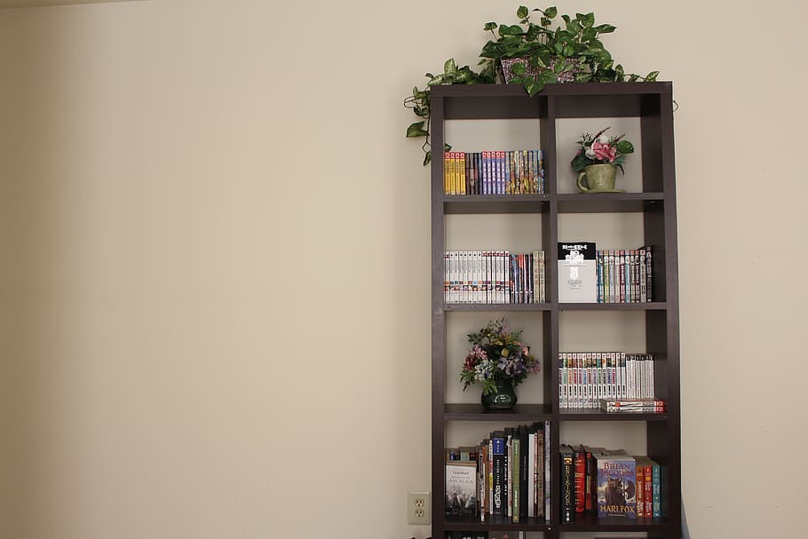 Hd Wallpaper Bedroom Bookshelf Manga Publication Indoors
