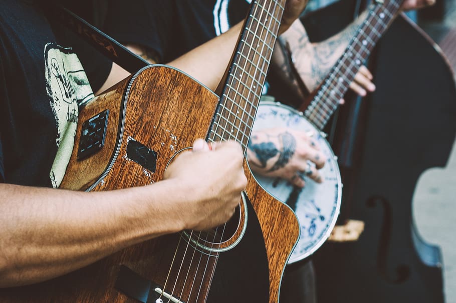 guitar, string, hand, musical, instrument, dark, blur, musical instrument HD wallpaper
