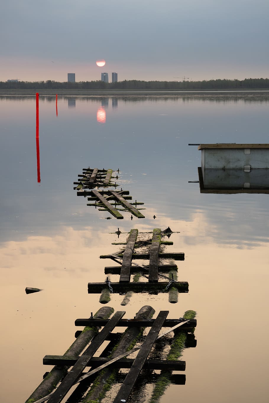 sunrise, harbor, water, reflections, dock, lake, sky, beauty in nature HD wallpaper