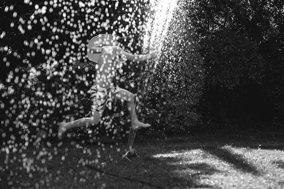 man playing with rain, water, one person, motion, nature, fun HD wallpaper
