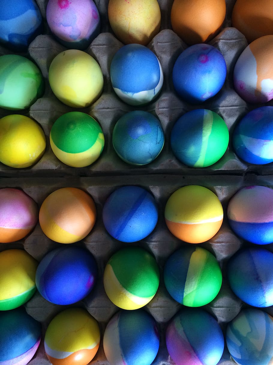 multi colored, large group of objects, egg, celebration, indoors HD wallpaper
