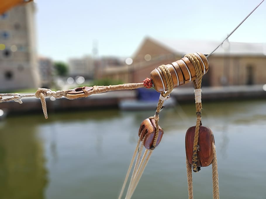 ship, canvas, ropes, blocks, dew, boat, leash, sailing vessel HD wallpaper