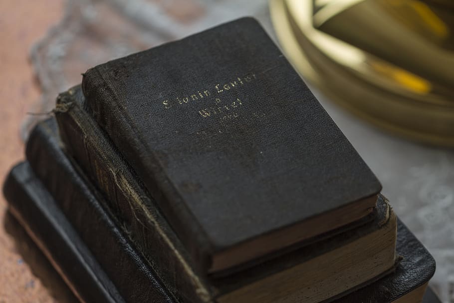 old, black, books, scriptures, hymn, stack, publication, religion HD wallpaper
