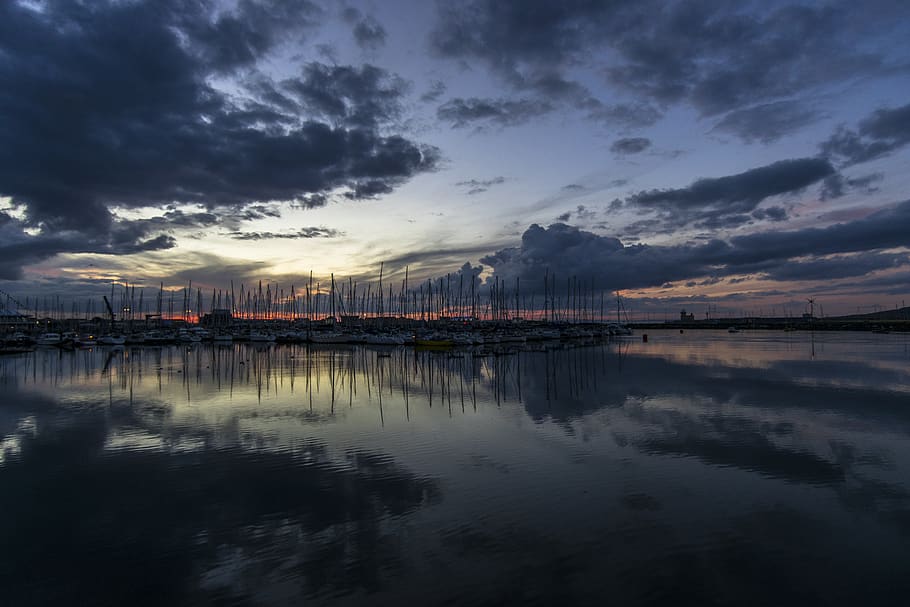 ireland, dublin, howth, sunset, boat, sea, sky, cloud - sky, HD wallpaper