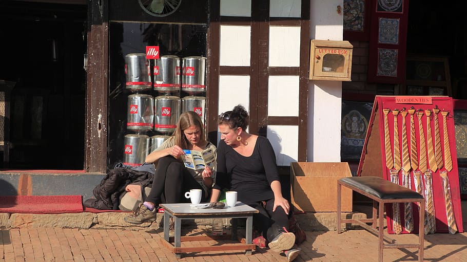nepal, bhaktapur, women, adult, food and drink, table, casual clothing HD wallpaper