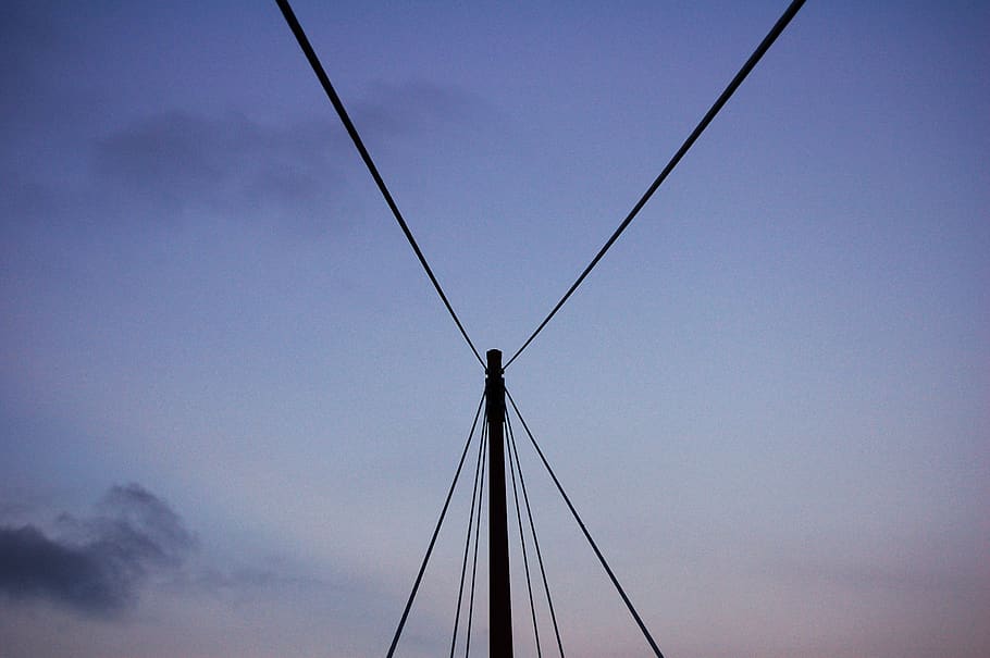 minimalism, sky, connection, no people, low angle view, nature HD wallpaper
