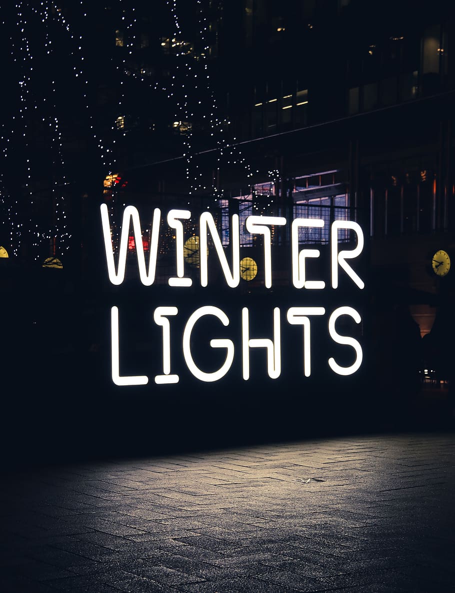 turned-on Winter Light neonlight, lighting, united kingdom, urban HD wallpaper