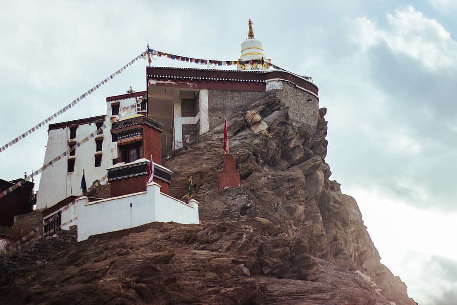 monastery, mountains, buddhism, leh, built structure, architecture HD wallpaper