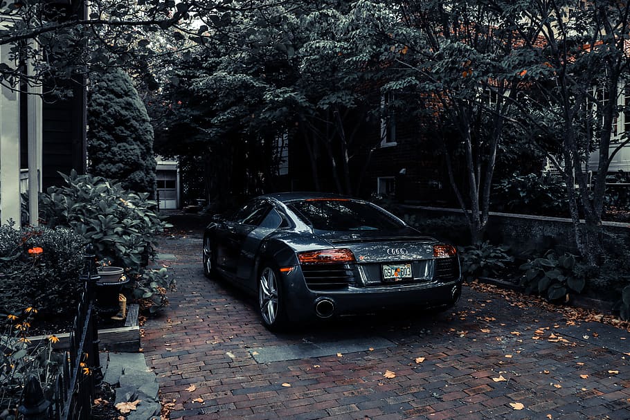 Photo of Audi Parked near Trees, 4k wallpaper, audi r8, automobile