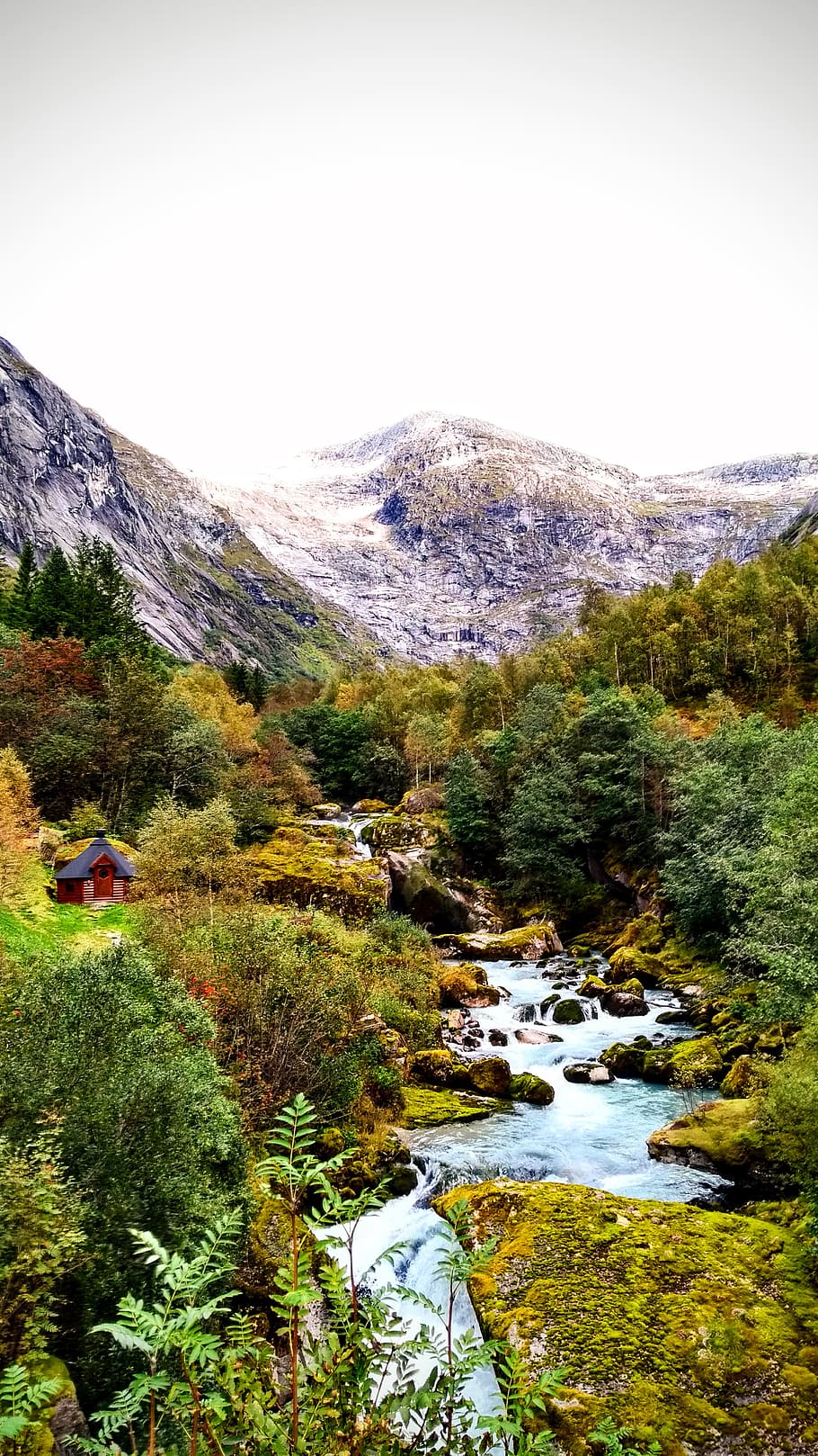 mountain and river, nature, outdoors, water, stream, creek, lunde turiststasjon .. HD wallpaper