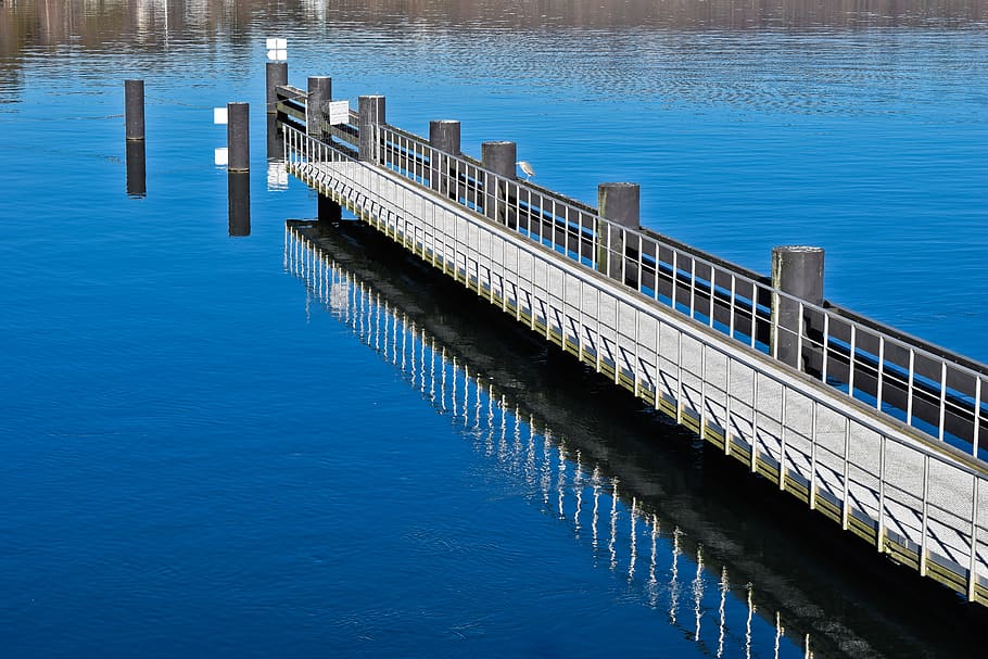 jetty, lake, web, water, waters, nature, mood, landscape, pier HD wallpaper