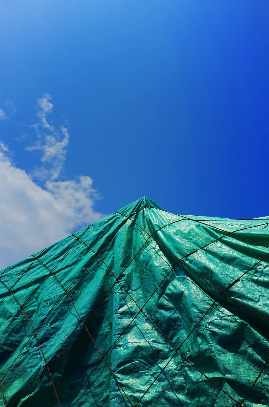 bule, green, box, sky, color, blue, low angle view, cloud - sky HD wallpaper