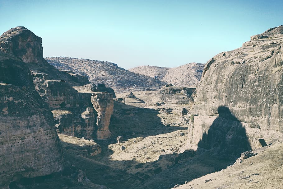 turkey, hasankeyf, rock, valley, climb, east, sky, rock - object HD wallpaper