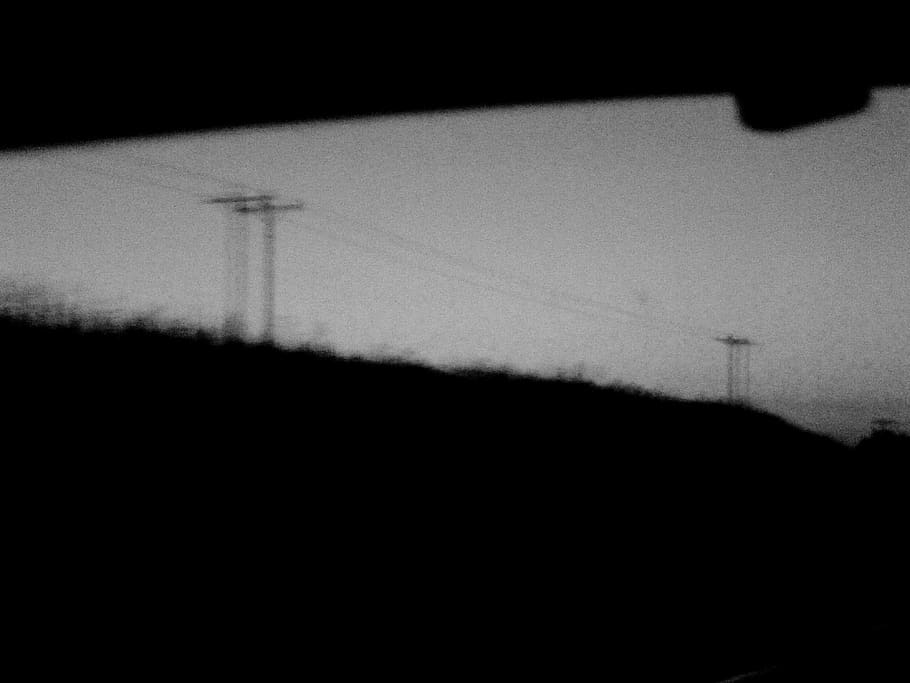 silhouette, sky, no people, cable, nature, electricity, connection HD wallpaper