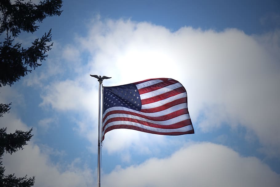 HD wallpaper: flag, sky, patriotic, flutter, cloud, proud, patriotism, low  angle view | Wallpaper Flare