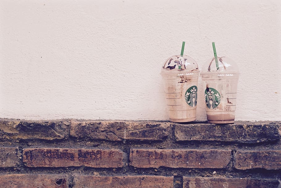 Starbucks, coffee, drinks, bricks, wall, wall - building feature HD wallpaper