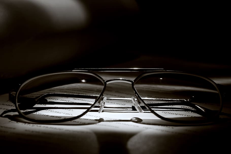 glasses, document, frames, read, sight, eyes, eyesight, dark HD wallpaper