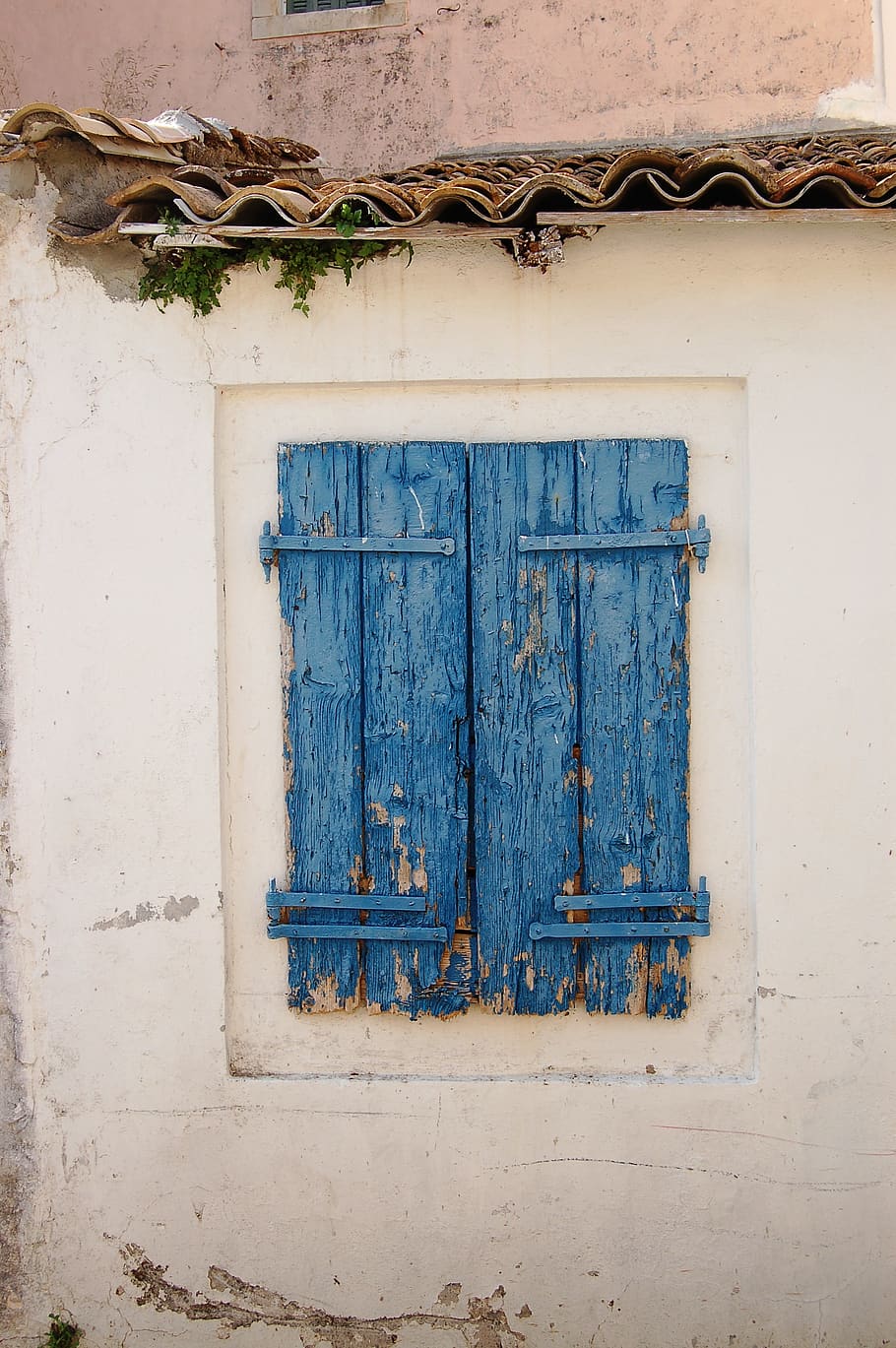 blue wooden window, greece, palaiokastritsa, balcony, sculpture HD wallpaper