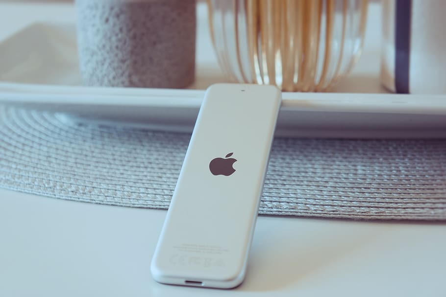 white Apple remote, close-up, indoors, still life, no people HD wallpaper