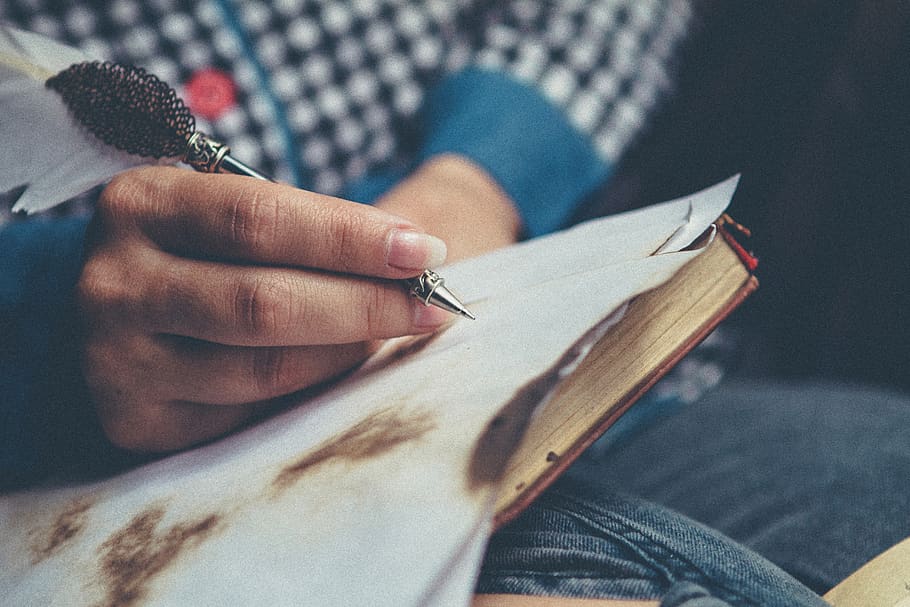 Person WritIng On Paper, composition, hand, pen, one person, human hand HD wallpaper