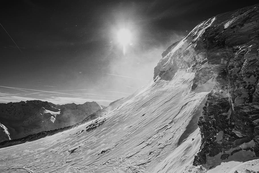 nature, mountain, outdoors, mountain range, slope, peak, snow HD wallpaper