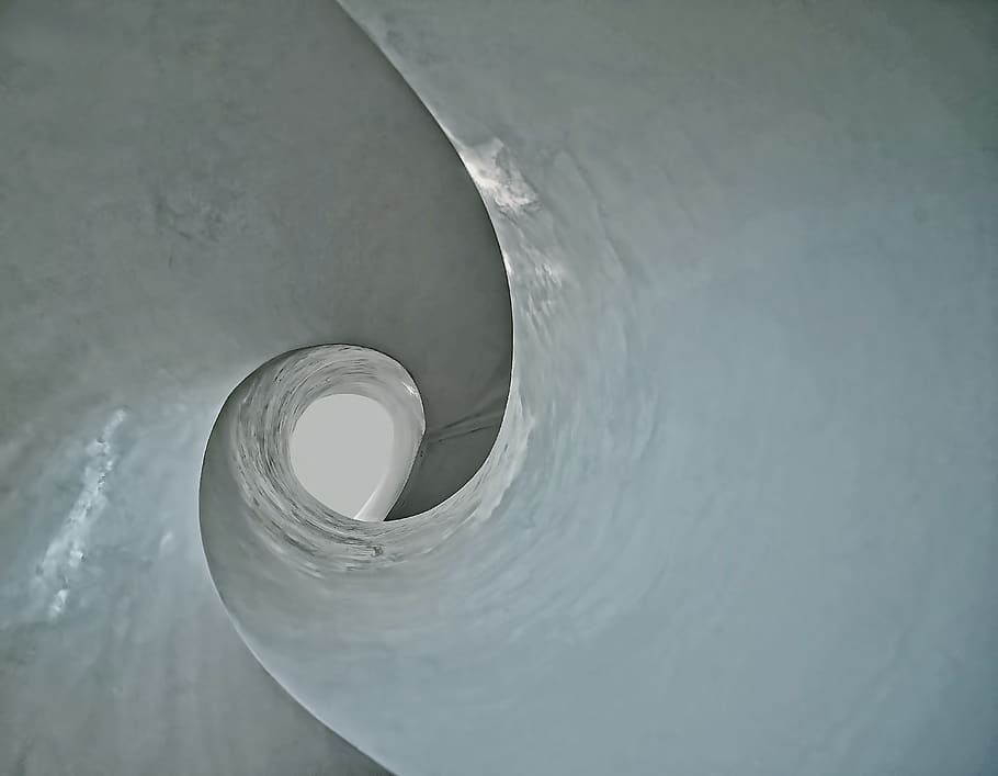 spiral gray container, no people, white color, architecture, built structure HD wallpaper
