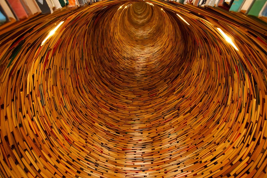 circle, book, paper, object, library, knowledge, pattern, wicker HD wallpaper