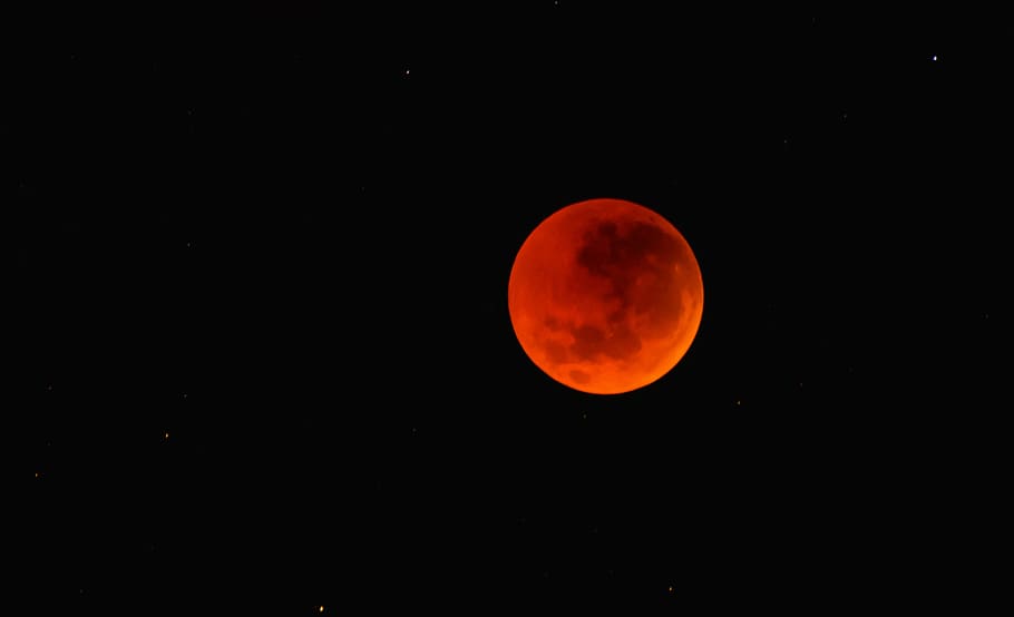 red moon, sky, night, eclipse, blood moon, australia, outback HD wallpaper