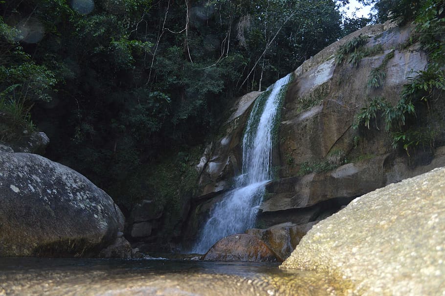 waterfall, landscape, nature, river, waters, forest, antioquia, HD wallpaper