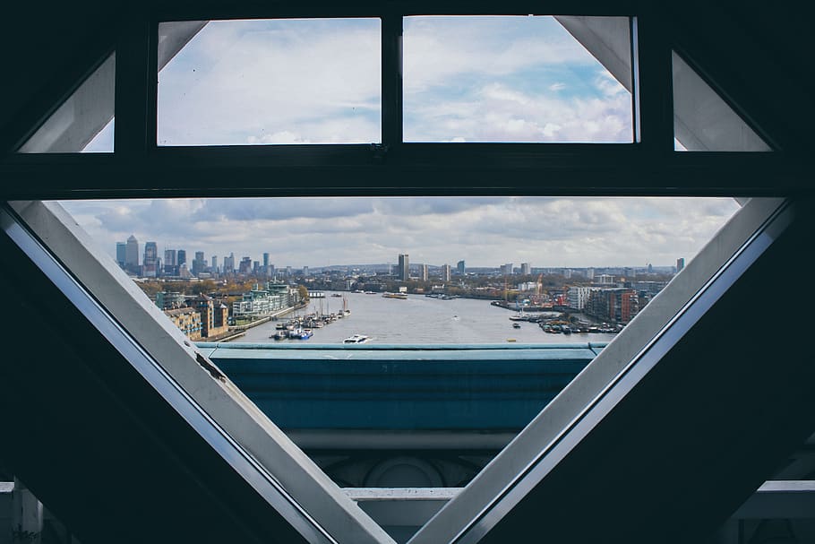 united kingdom, london, city of london, window, tower bridge, HD wallpaper