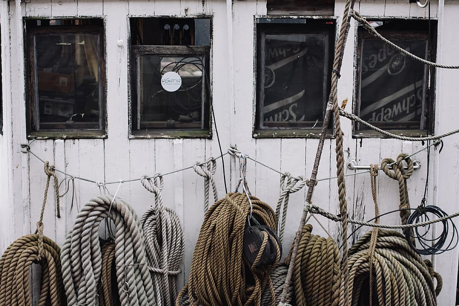 brown ropes hanging on strings, built structure, architecture HD wallpaper