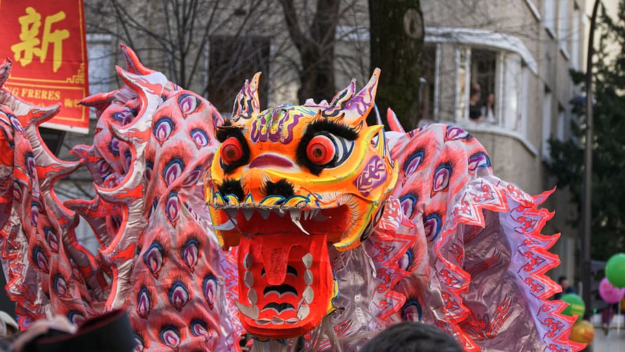 The Dragon Dance through the ages, crowd, person, human, festival